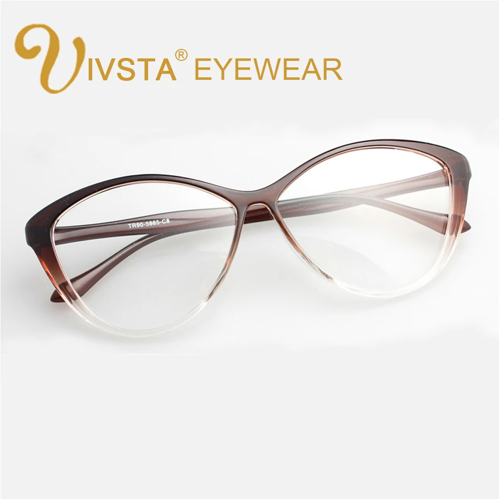 IVSTA 5865 Pružný TR90 Optické Rám Cat Eye Brýle na lékařský Předpis, Čočky, krátkozrakost Brýle Ženy Sklenici, Plast Titan Plano 0