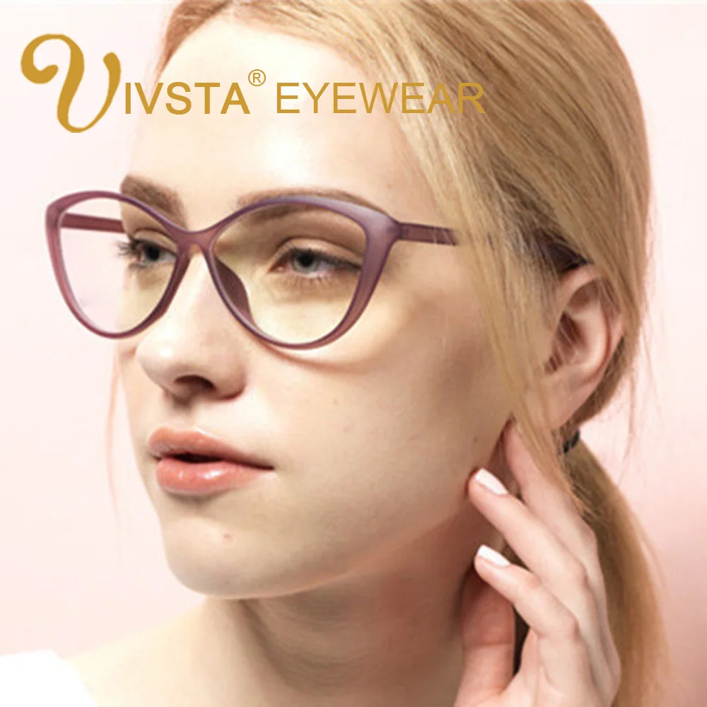 IVSTA 5865 Pružný TR90 Optické Rám Cat Eye Brýle na lékařský Předpis, Čočky, krátkozrakost Brýle Ženy Sklenici, Plast Titan Plano 2
