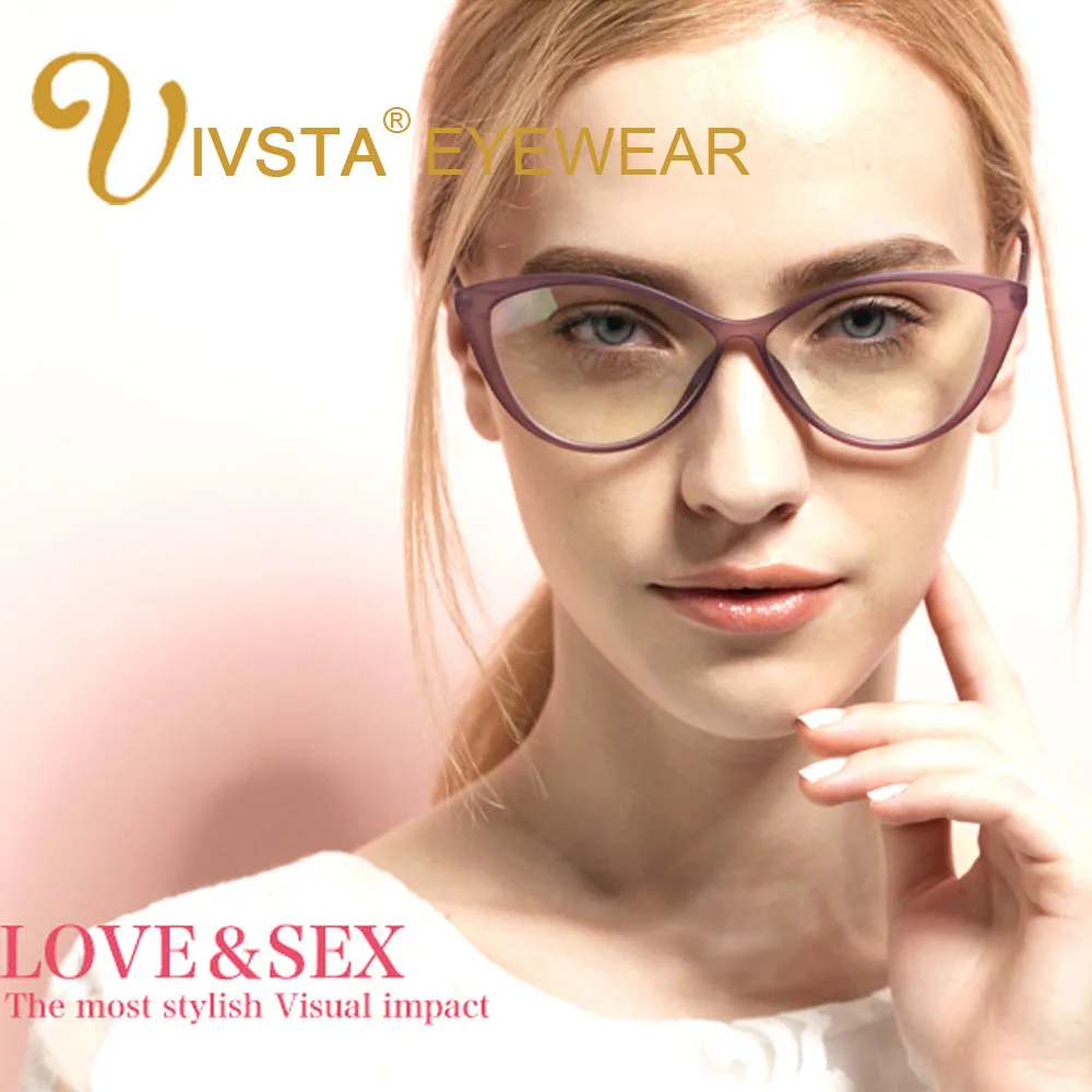 IVSTA 5865 Pružný TR90 Optické Rám Cat Eye Brýle na lékařský Předpis, Čočky, krátkozrakost Brýle Ženy Sklenici, Plast Titan Plano 5
