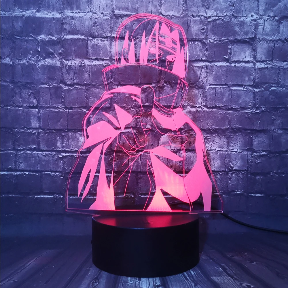 Japonsko Anime Kreativní 3D Naruto Sasuke Uchiha Itachi VEDL Pokoj Dekor 7 Změna Barvy Stolu, Noc, Světla, Svátek, Narozeniny, Zábava, lampa 2