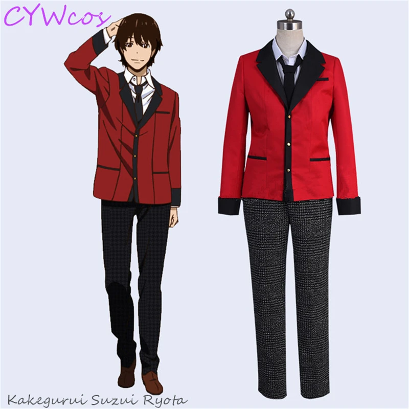 Japonské Anime Kakegurui Suzui Ryota Cosplay Cosplay Kostým JK Uniformy, Obleky Suzui Ryota Halloween Kostýmy Kabát+Triko+Kalhoty 1