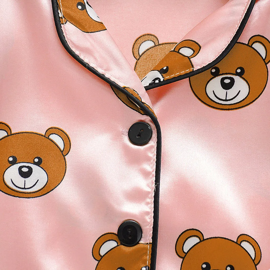 Jarní Batole Děti 2KS Oblečení 2020 Chlapci Dětské Dlouhý Rukáv Cartoon Bear Tisk Pyžama Nastavit Děti je Bavlněné Domácí Oblečení #BL2 4