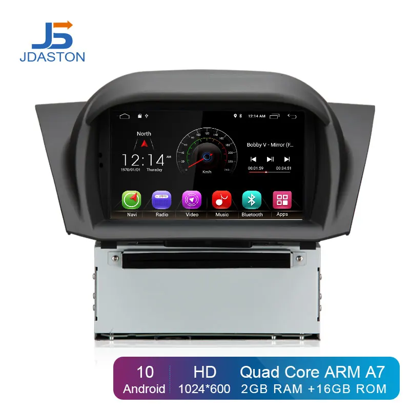 JDASTON Android 10.0 Auto DVD Přehrávač Pro Ford Fiesta 2013 2016 WIFI, GPS Navigace 1 Din autorádio Stereo Multimediální 4