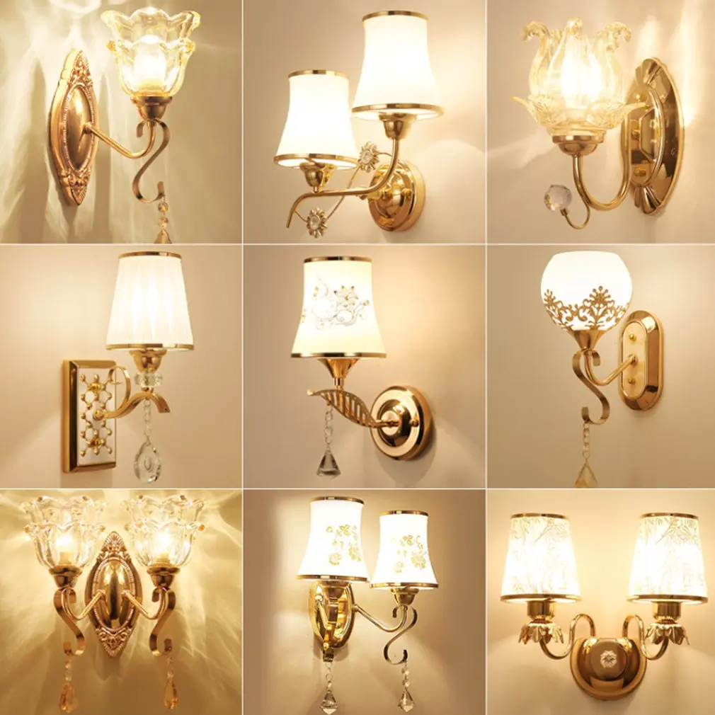 Jednoduché Evropské Luxusní Nástěnné Světlo Lampa Pro Ložnice Obývací Pokoj TV Pozadí Zeď, bytové Dekorace B170 3