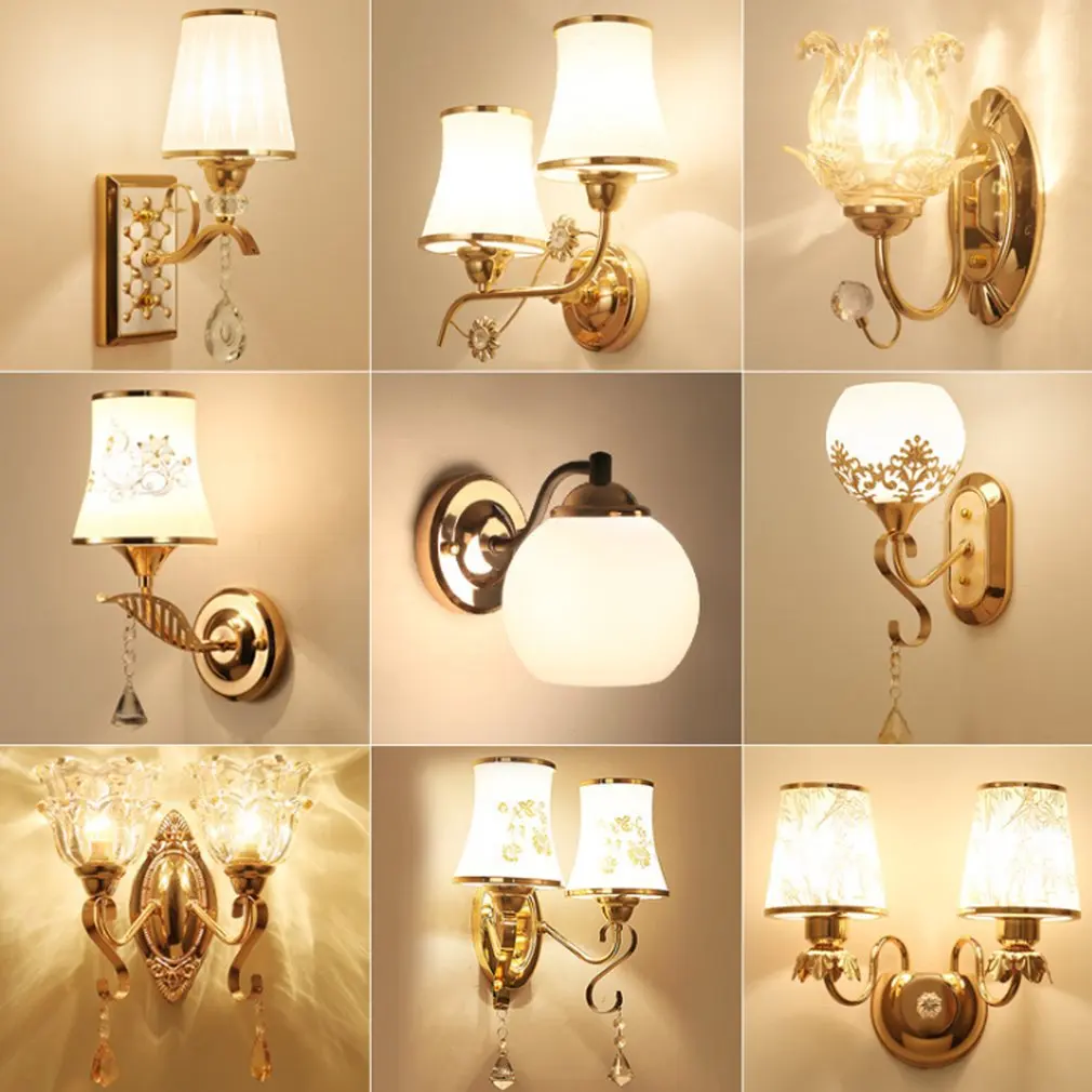 Jednoduché Evropské Luxusní Nástěnné Světlo Lampa Pro Ložnice Obývací Pokoj TV Pozadí Zeď, bytové Dekorace B170 5
