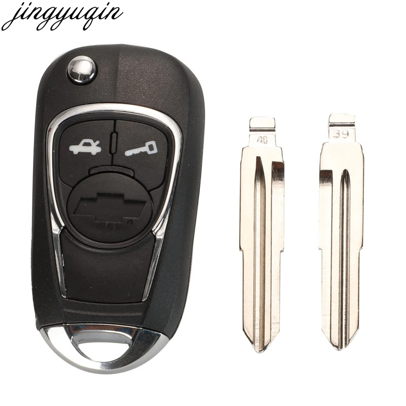 Jingyuqin Flip Vzdálené Klíče od Auta Případě Shell Upravené Pro Chevrolet Lova Aveo Epica Plachta 2 Tlačítka Skládací Fob Klíč Levá/Pravá Čepel 1