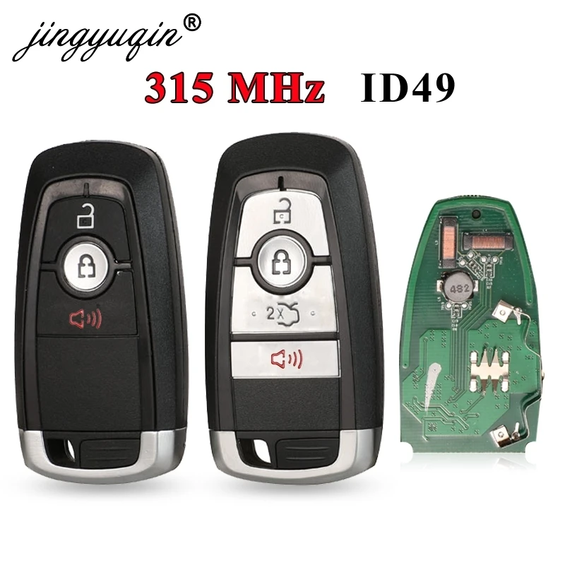 Jingyuqin pro Ford Fusion Mondeo F-150 F250 F350 3/4 BTN Dálkové Ovládání Auto Klíče Fob 315MHz ID49 M3N-A2C93142300 1