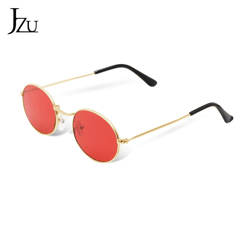 JZU 2019 Oválný Ženy sluneční Brýle Muži Brýle Lady Luxusní Retro Kovové klasické Sluneční Brýle Vintage Zrcadlo, UV400 oculos de sol 2