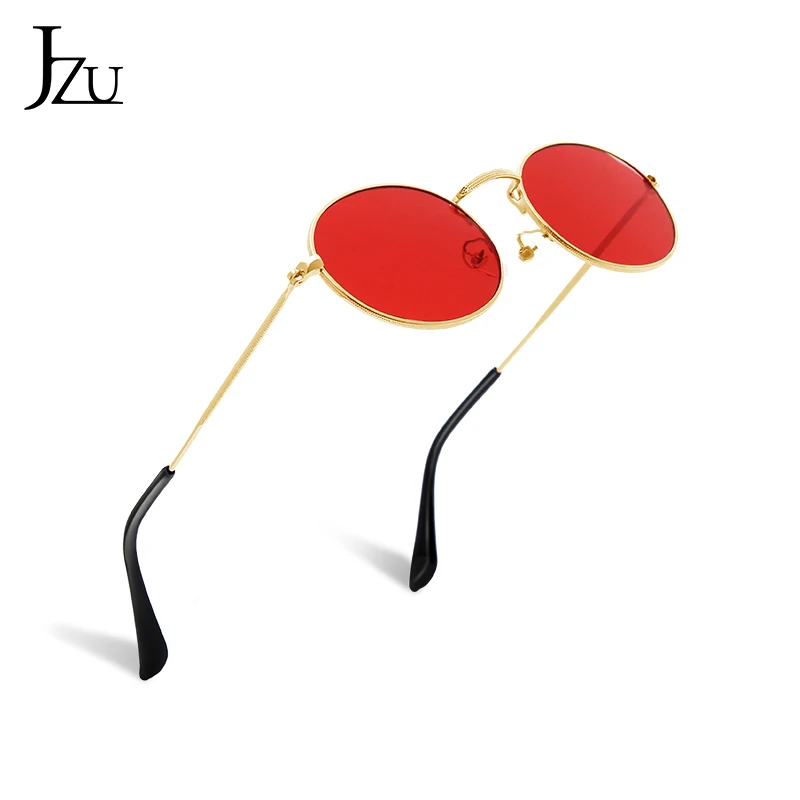 JZU 2019 Oválný Ženy sluneční Brýle Muži Brýle Lady Luxusní Retro Kovové klasické Sluneční Brýle Vintage Zrcadlo, UV400 oculos de sol 3