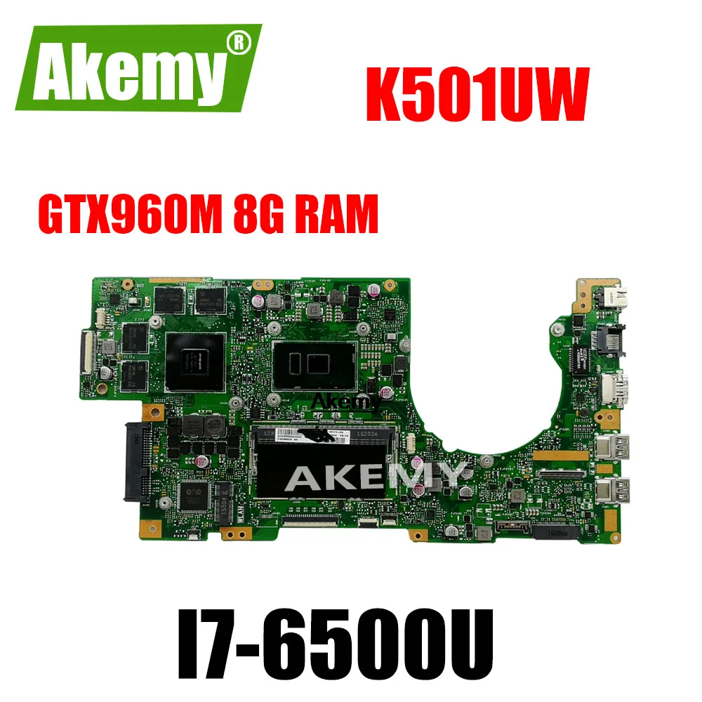 K501UW Notebooku základní deska Pro Asus K501UXM K501UQ K501U původní základní deska DDR4 4G-RAM I7-6500U GTX960M/GTX950M 4