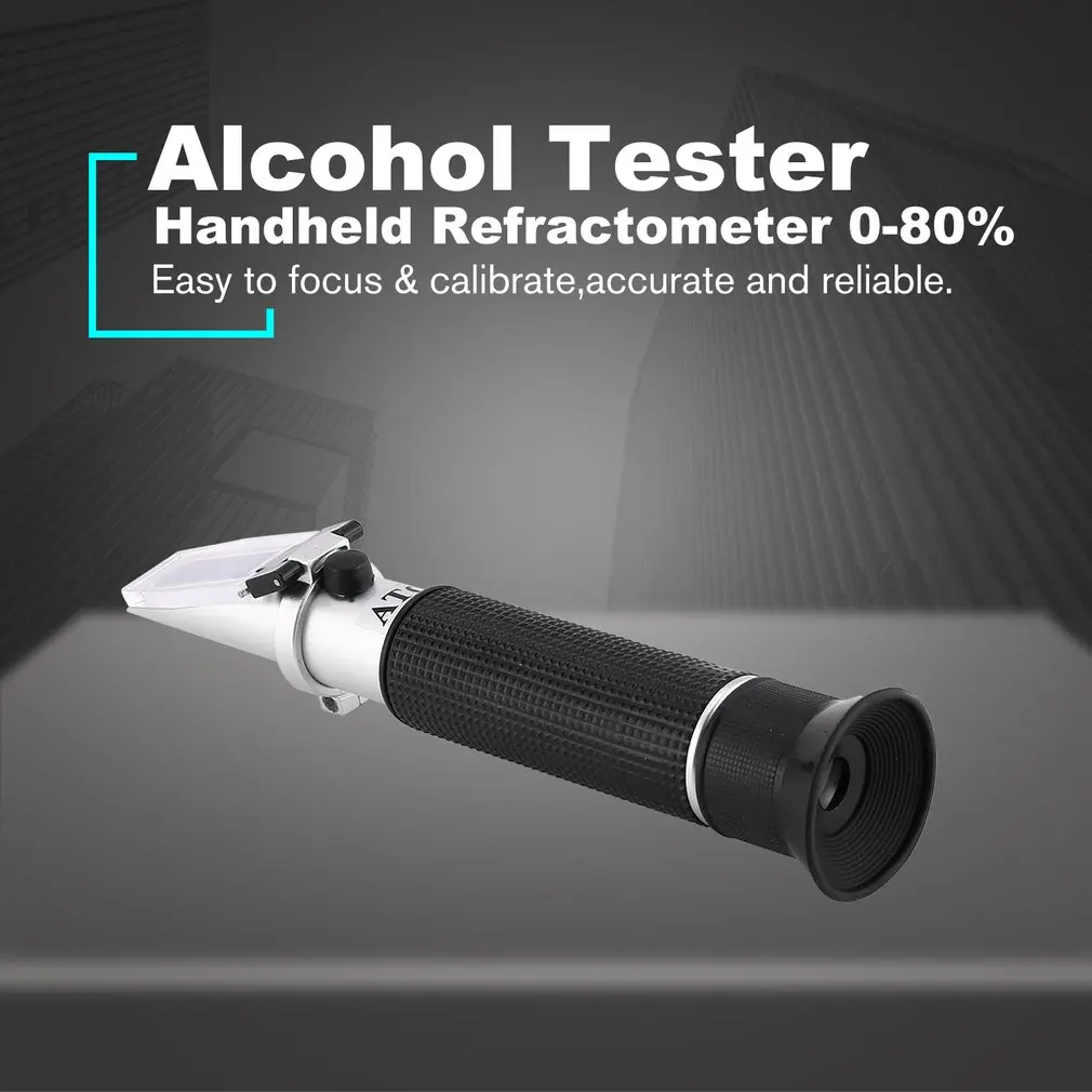 Kapesní Refraktometr 0-80% Optické Alkohol Alkohol a Lihoviny pořádný luk Vodkou Obsah Metr Mini ATC Měření Alkohol Testeru 5
