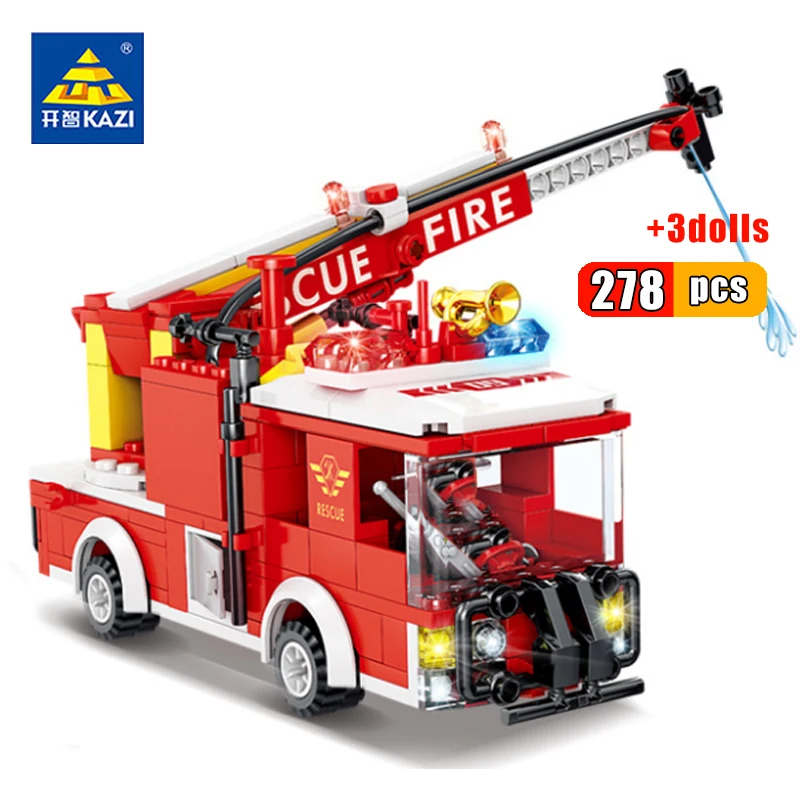 KAZI City Fire Rescue Série Stavebních Bloků Přestřelce Letadlo Lesní Požár Kamionu Hasič Postavy Vzdělávací Hračka Pro Děti Dárek 3