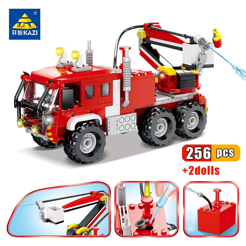KAZI City Fire Rescue Série Stavebních Bloků Přestřelce Letadlo Lesní Požár Kamionu Hasič Postavy Vzdělávací Hračka Pro Děti Dárek 4