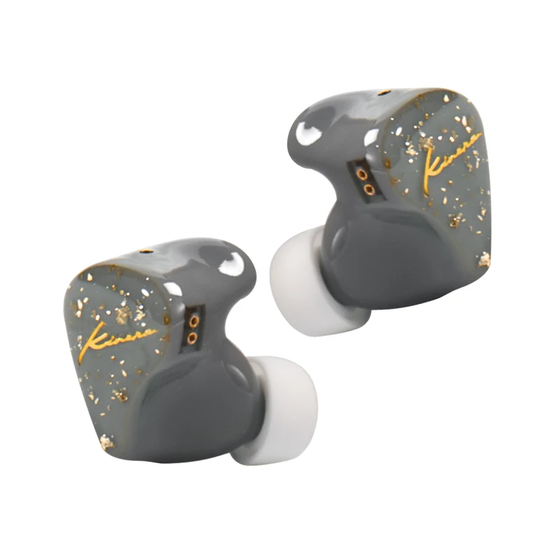 KINERA BD005 Pro Hybridní Technologie hi-fi Drátová Sluchátka V Uchu Sportovní Monitor, Sluchátka, Odnímatelný Stříbrný-Pozlacený Kabel S Mikrofonem 1