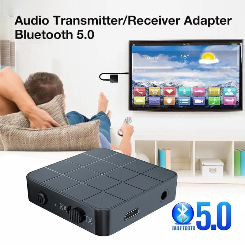 KN321 BT 5.0 Audio Přijímač Vysílač AUX RCA, 3.5 MM, 3.5 Jack, USB Hudba Stereo Bezdrátové Adaptéry Klíč Pro Auto, TV, PC Speaker 1