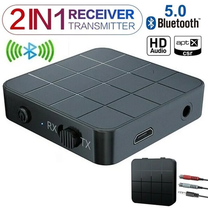 KN321 BT 5.0 Audio Přijímač Vysílač AUX RCA, 3.5 MM, 3.5 Jack, USB Hudba Stereo Bezdrátové Adaptéry Klíč Pro Auto, TV, PC Speaker 3
