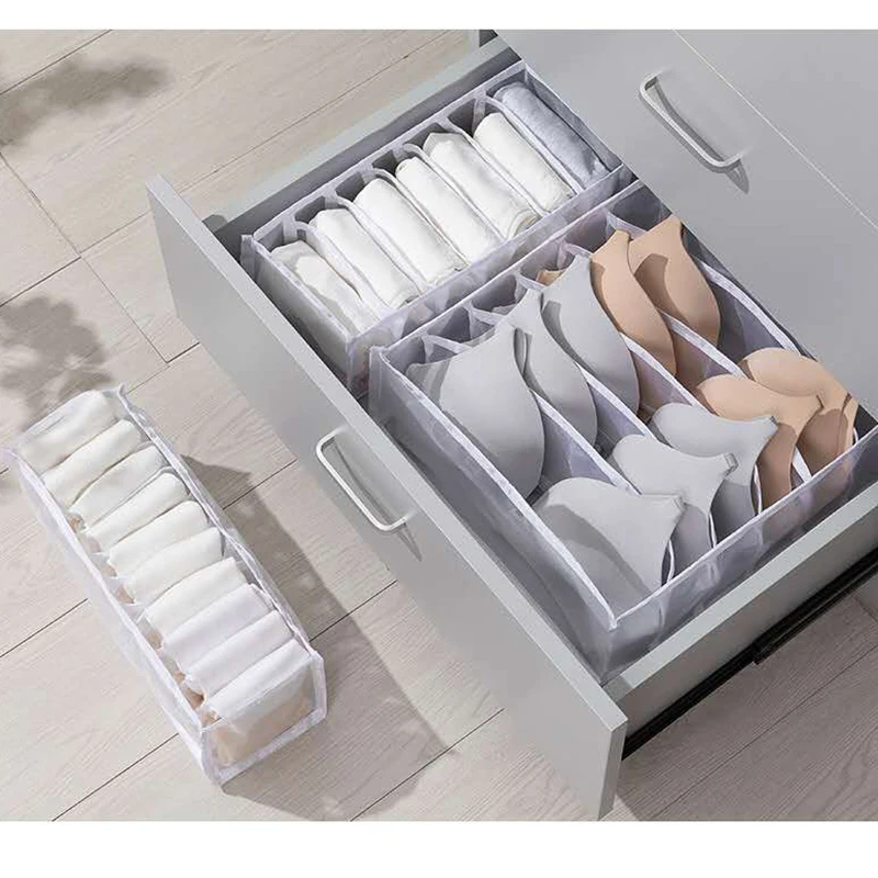 Koleje šatna organizátor pro ponožky domů oddělena spodní prádlo, úložný box 11 sítí podprsenka organizátor skládací zásuvka organizátor 0