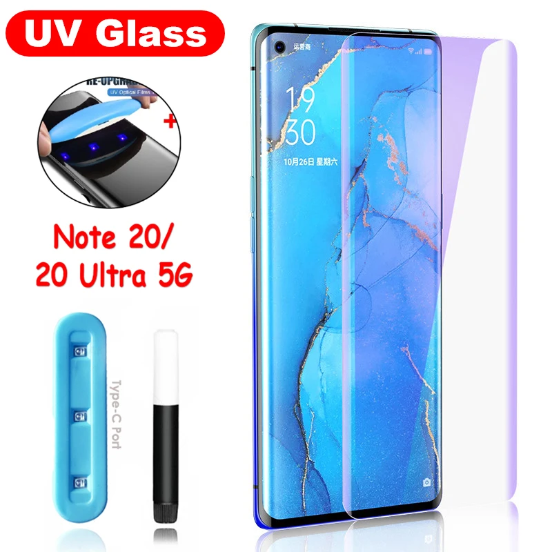 Kompletní Kryt Anti Blue Liquid a UV Lepidlo Tvrzené Sklo Pro Samsung Galaxy Note 20 Ultra Screen Protector Pro Samsung S20 Plus Ultra 0