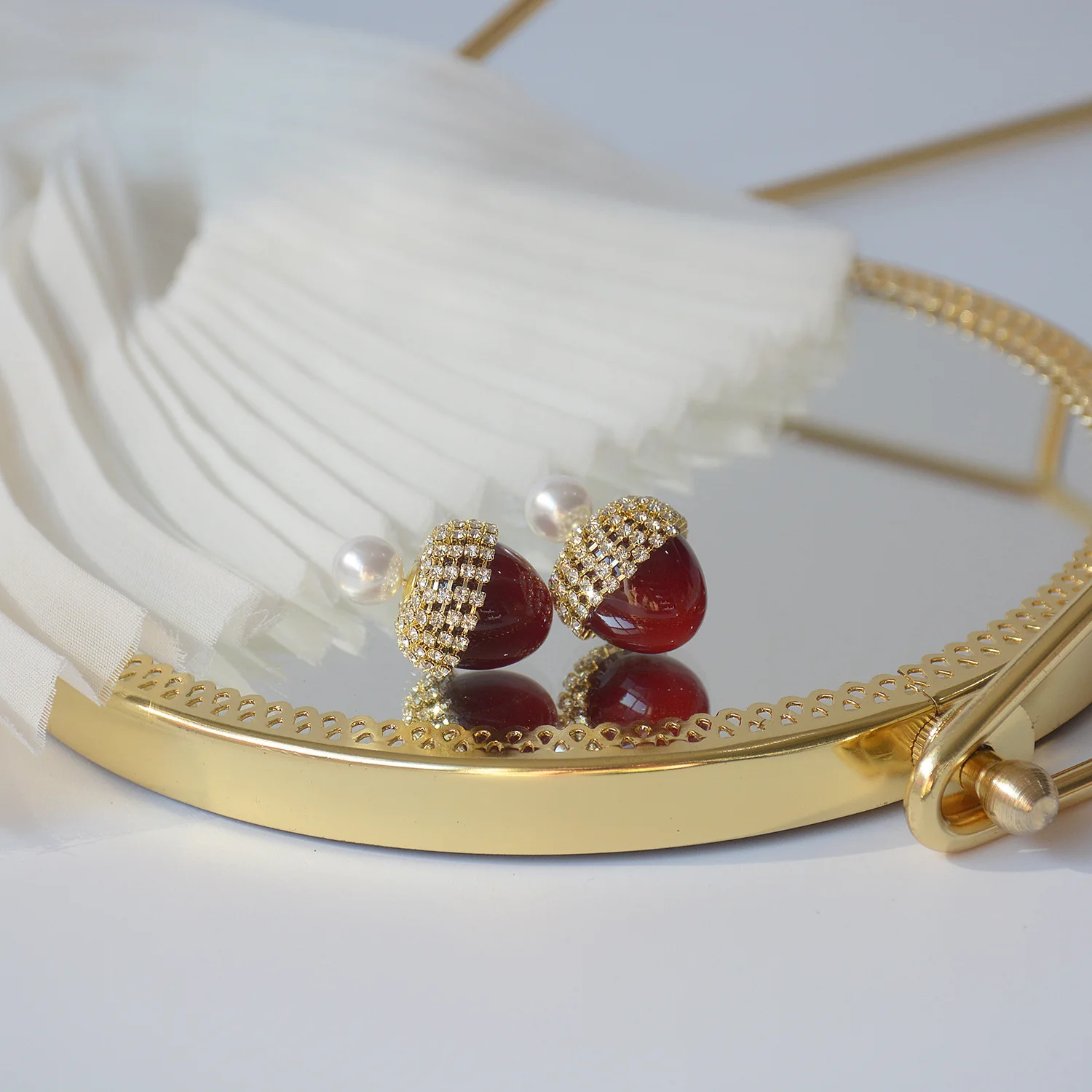 Korea Nový Design, Módní Šperky Red Pine Cone Zirkon Nádherné Náušnice pro Ženy, vánoční Párty Každodenní Elegantní Roztomilé Náušnice 1