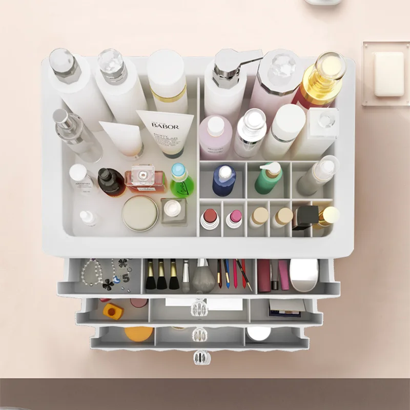 Kosmetické Make-up organizátor plastové zásuvky beauty box nehty desktop ukládání šperků případě, kartáč na nehty rtěnka kontejneru 1