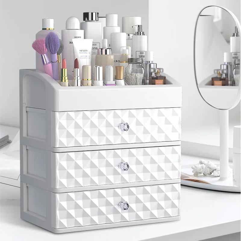 Kosmetické Make-up organizátor plastové zásuvky beauty box nehty desktop ukládání šperků případě, kartáč na nehty rtěnka kontejneru 2