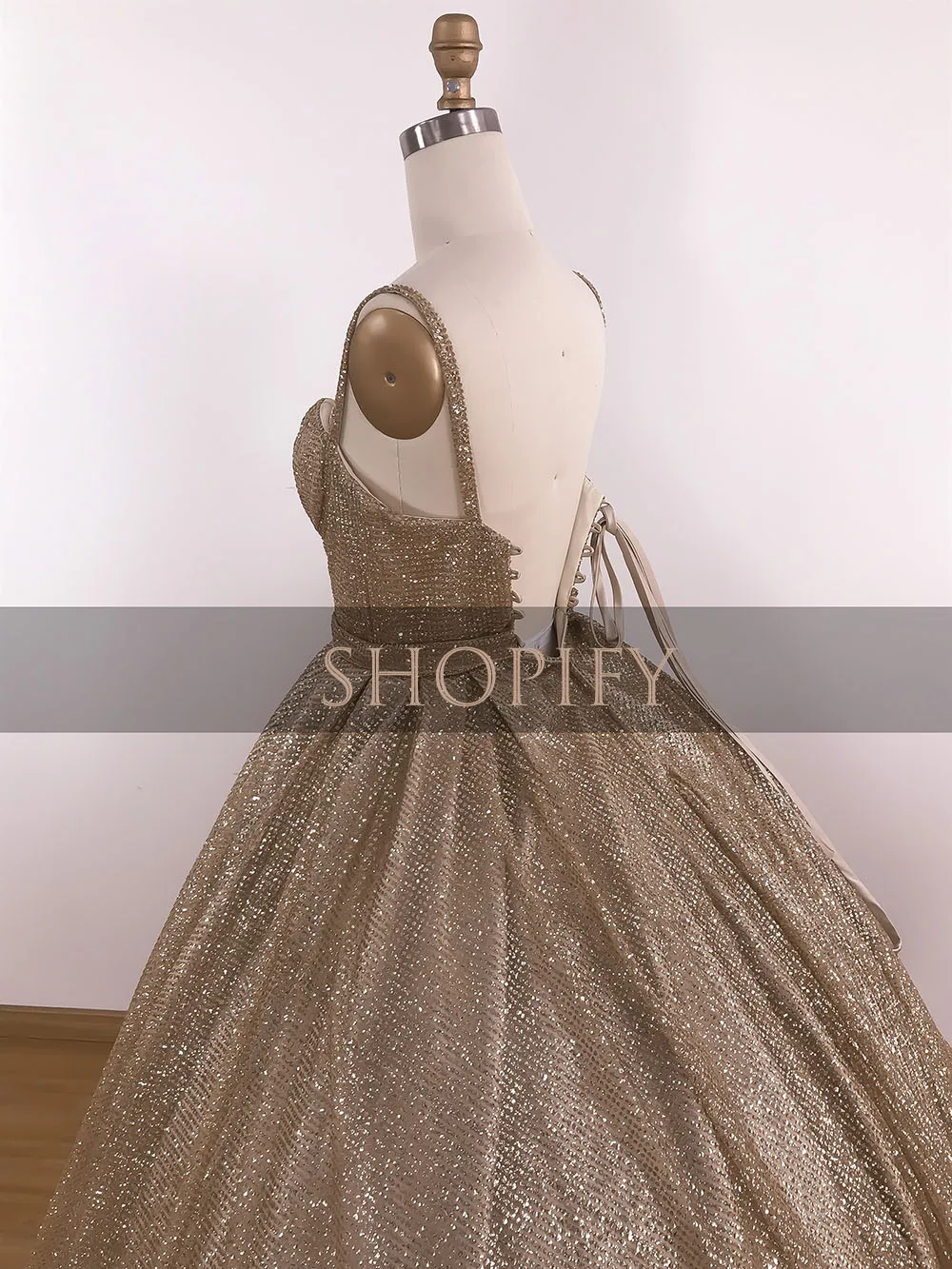 Kouzlu Plesové Šaty Sweet 16 Šaty, Rose Gold Popruhy Opuchlé Třpytky Ženy Strana Quinceanera Šaty 2020 1
