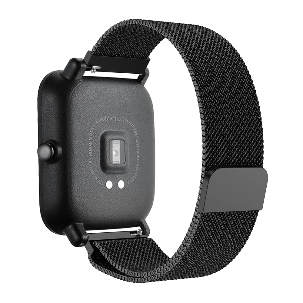 Kovový Náramek Milanese Hodinky Popruh pro Xiaomi Huami AMAZFIT Bip Smartwatch 20mm Univerzální Řemene pro WeLoop hej 3s 3