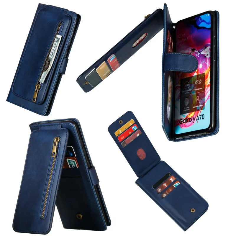 Kožené Flip Pro Samsun Galaxy A50 A70 A30 A40 A20 S A10 M10Book Peněženka Stát Telefon Pouzdro etui caso Pro A5 A7 A8 2018 Kryt 2