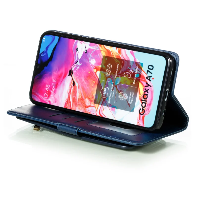 Kožené Flip Pro Samsun Galaxy A50 A70 A30 A40 A20 S A10 M10Book Peněženka Stát Telefon Pouzdro etui caso Pro A5 A7 A8 2018 Kryt 3