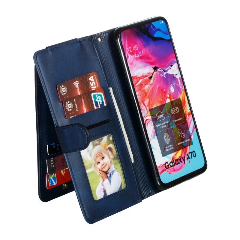 Kožené Flip Pro Samsun Galaxy A50 A70 A30 A40 A20 S A10 M10Book Peněženka Stát Telefon Pouzdro etui caso Pro A5 A7 A8 2018 Kryt 5