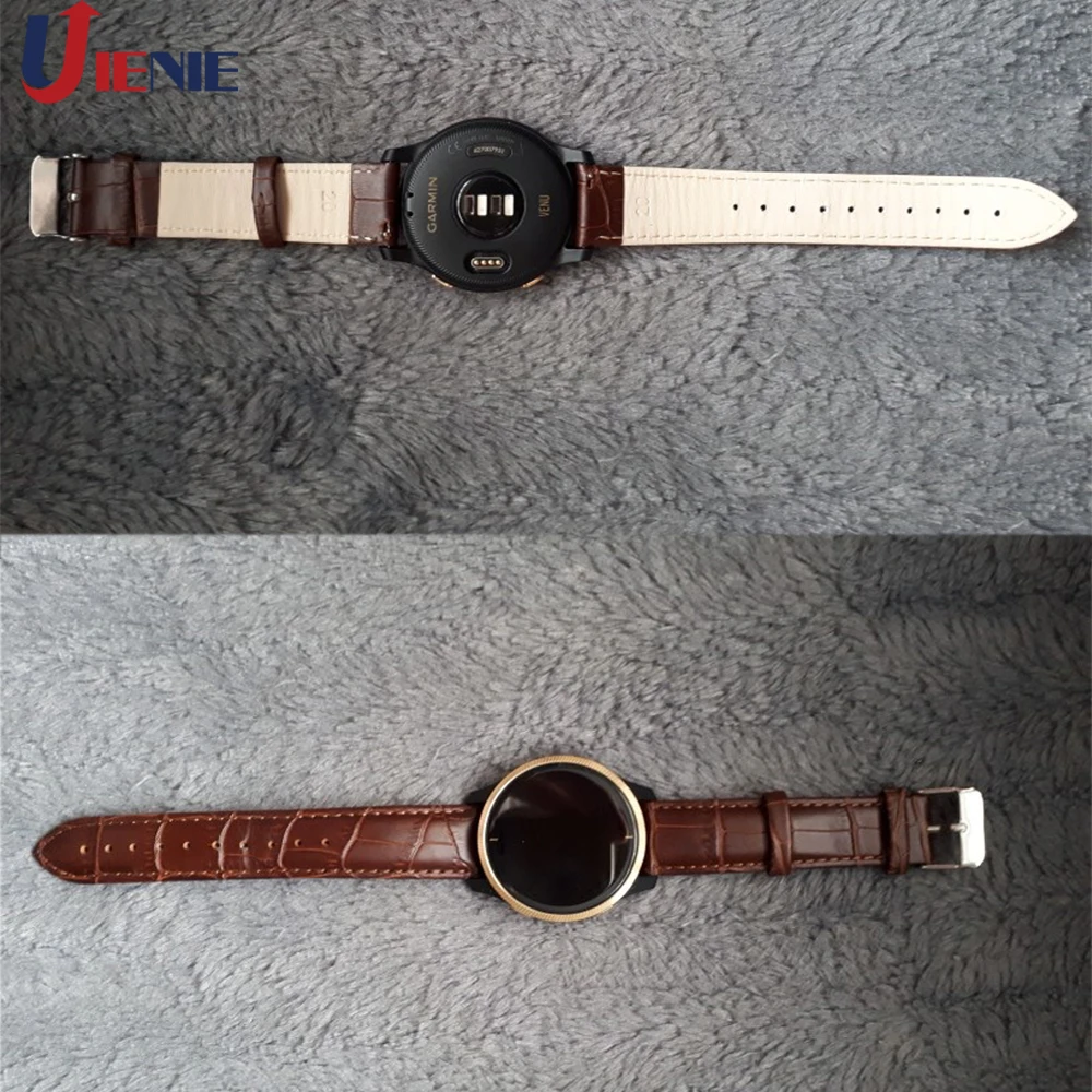 Kožený pásek na hodinky Popruh pro Garmin Venu Sq Hudba / Forerunner 245 M 645 Hodinky Náramek Kapela Módní Náramek pro GarminMove 3 4