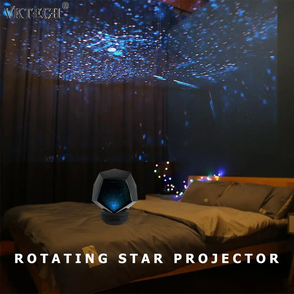 Kreativní Hvězdnou Oblohu Projektor Světlo Rotace Noční Lampa USB Dobíjecí Projekční Lampa Domů Ložnice Fázi Party Dekorace 1