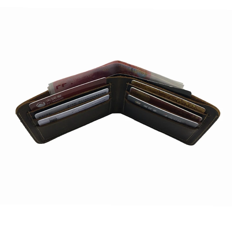 Krátké pánské tmavě hnědé peněženky z pravé kůže solidní kabelku 2