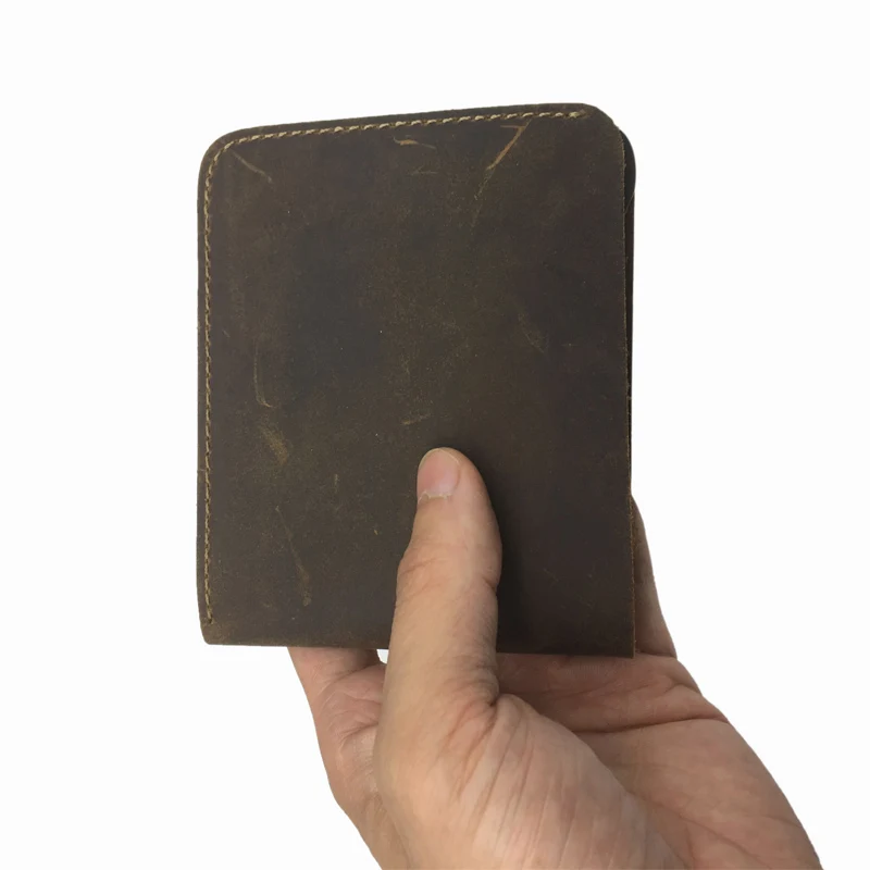 Krátké pánské tmavě hnědé peněženky z pravé kůže solidní kabelku 3