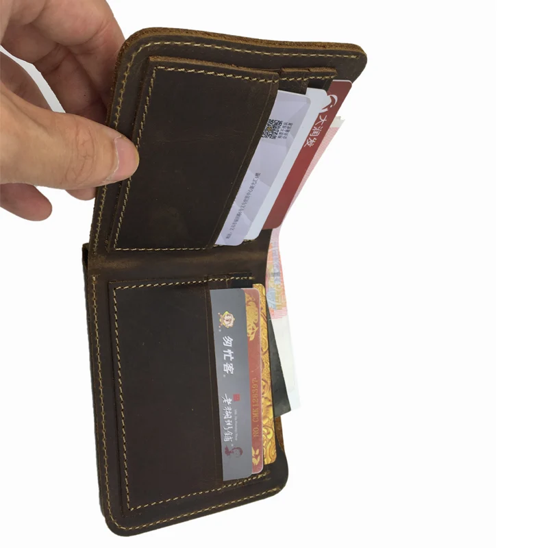 Krátké pánské tmavě hnědé peněženky z pravé kůže solidní kabelku 4