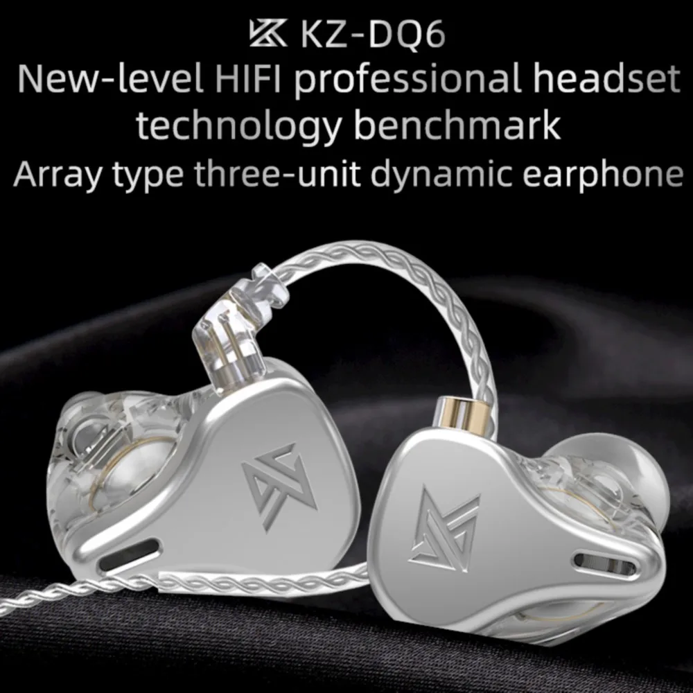 KZ DQ6 3DD Dynamický Ovladač hi-fi V Ear Sluchátka s Vysokým Rozlišením Sluchátka Šumu Sluchátka KZ ASX ZAX EDX ZSX CCA CS16 1