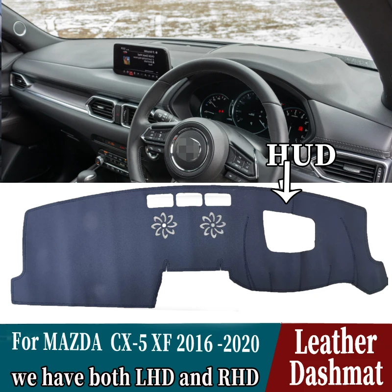 Kůže Dashmat Kryt Palubní desky Dash Pad Mat Koberec Auto-Styling Příslušenství Pro MAZDA CX5 CX-5 XF G2 2016 2017 2018 2019 2020 4