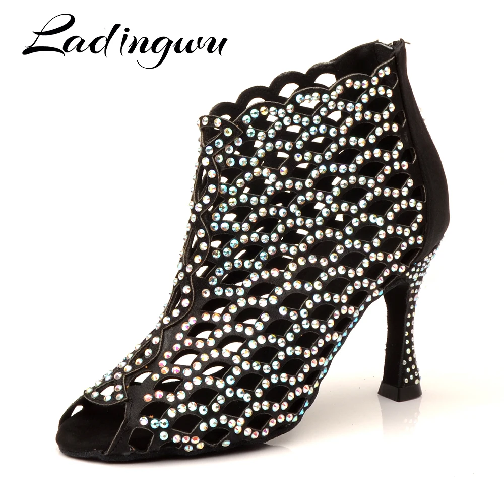 Ladingwu Latin taneční boty pro dívky ženy lady Drahokamu ballroom profesionální Salsa tango party taneční boty vysoký podpatek 5
