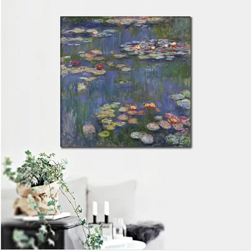 Lekníny Claude Monet malování na prodej umělecká díla na plátně Ručně malované olejomalba reproductionHigh kvality 0
