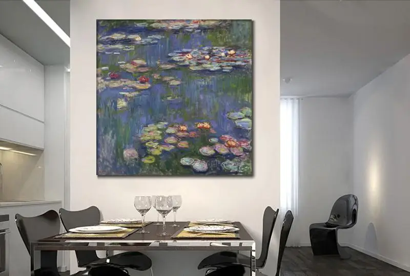 Lekníny Claude Monet malování na prodej umělecká díla na plátně Ručně malované olejomalba reproductionHigh kvality 4