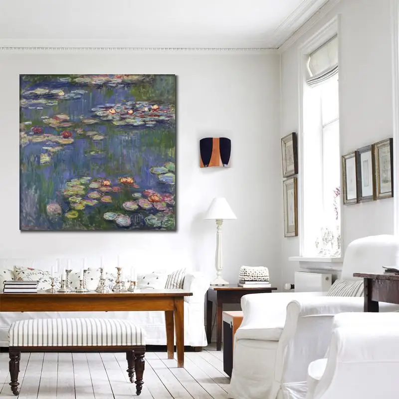 Lekníny Claude Monet malování na prodej umělecká díla na plátně Ručně malované olejomalba reproductionHigh kvality 5