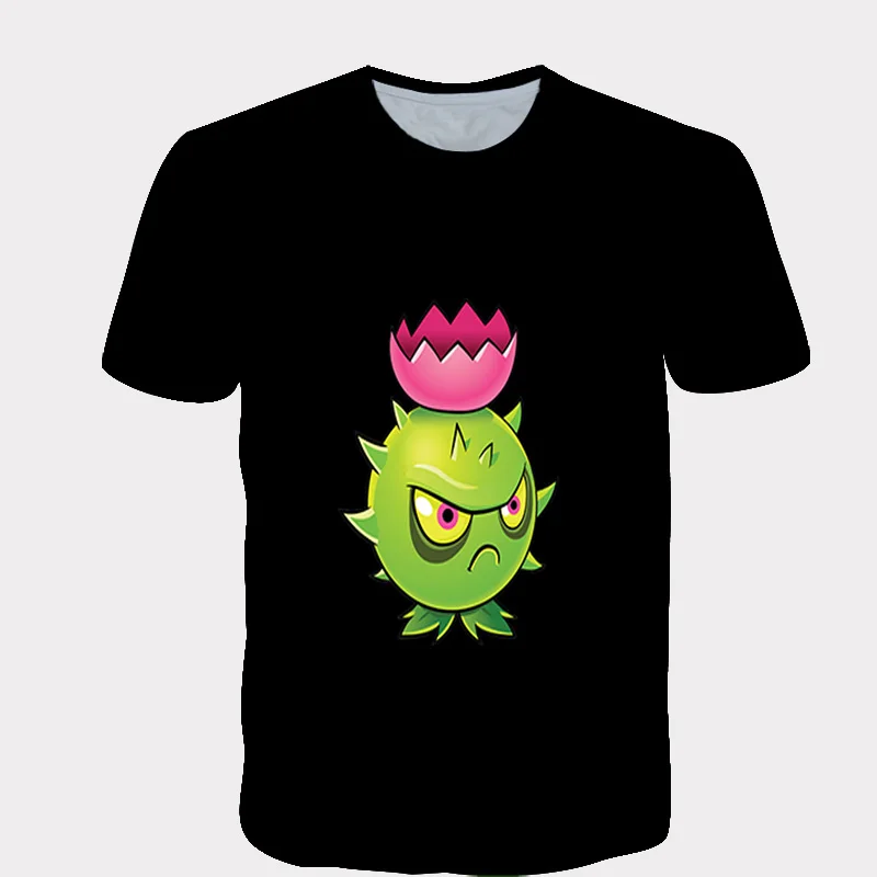 Letní Dětské Kreativní T-Shirt 3D Tištěné Chlapec Plants vs Zombies Krátký Rukáv T-košile Módní Tričko Polyester dětské Oblečení 1