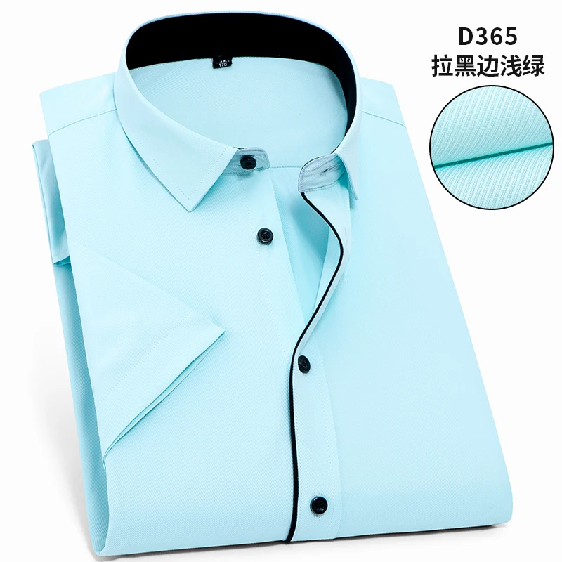 Letní modrá košile muži big plus velikost velká délka 8XL formální krátký rukáv jednoduché tričko office volné volné košile 10XL 12XL 140KG 56 5