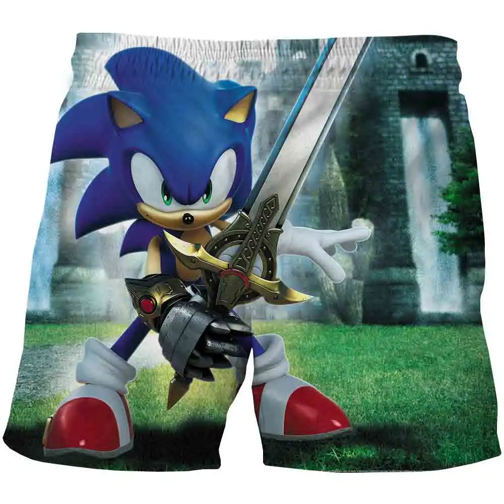 Letní Pláž plavat 3D Sonic the Hedgehog Mario Chlapci Šortky Pro Dítě chlapci kalhoty Anime dětské oblečení 4-14year pantalones Volné 2