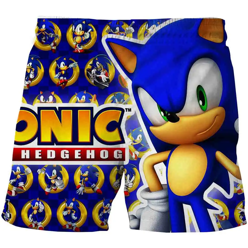 Letní Pláž plavat 3D Sonic the Hedgehog Mario Chlapci Šortky Pro Dítě chlapci kalhoty Anime dětské oblečení 4-14year pantalones Volné 3