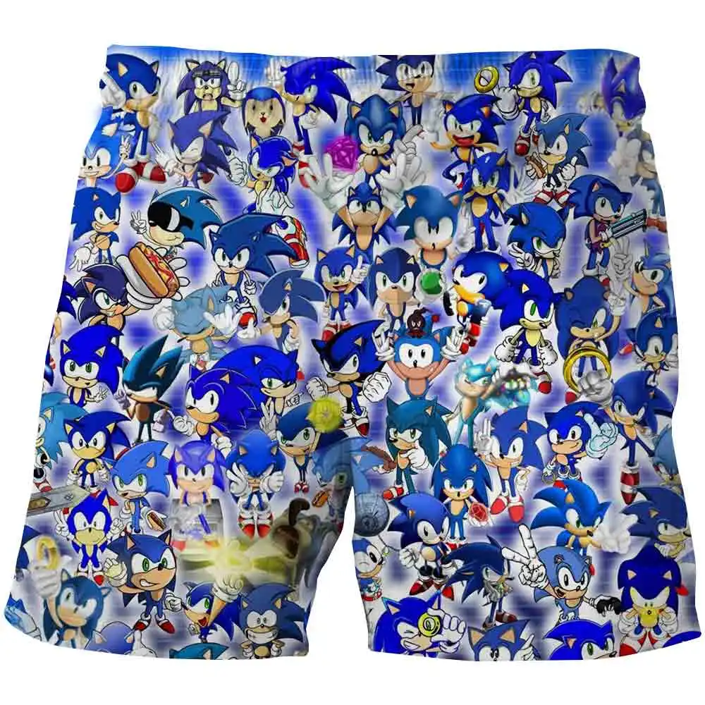 Letní Pláž plavat 3D Sonic the Hedgehog Mario Chlapci Šortky Pro Dítě chlapci kalhoty Anime dětské oblečení 4-14year pantalones Volné 4