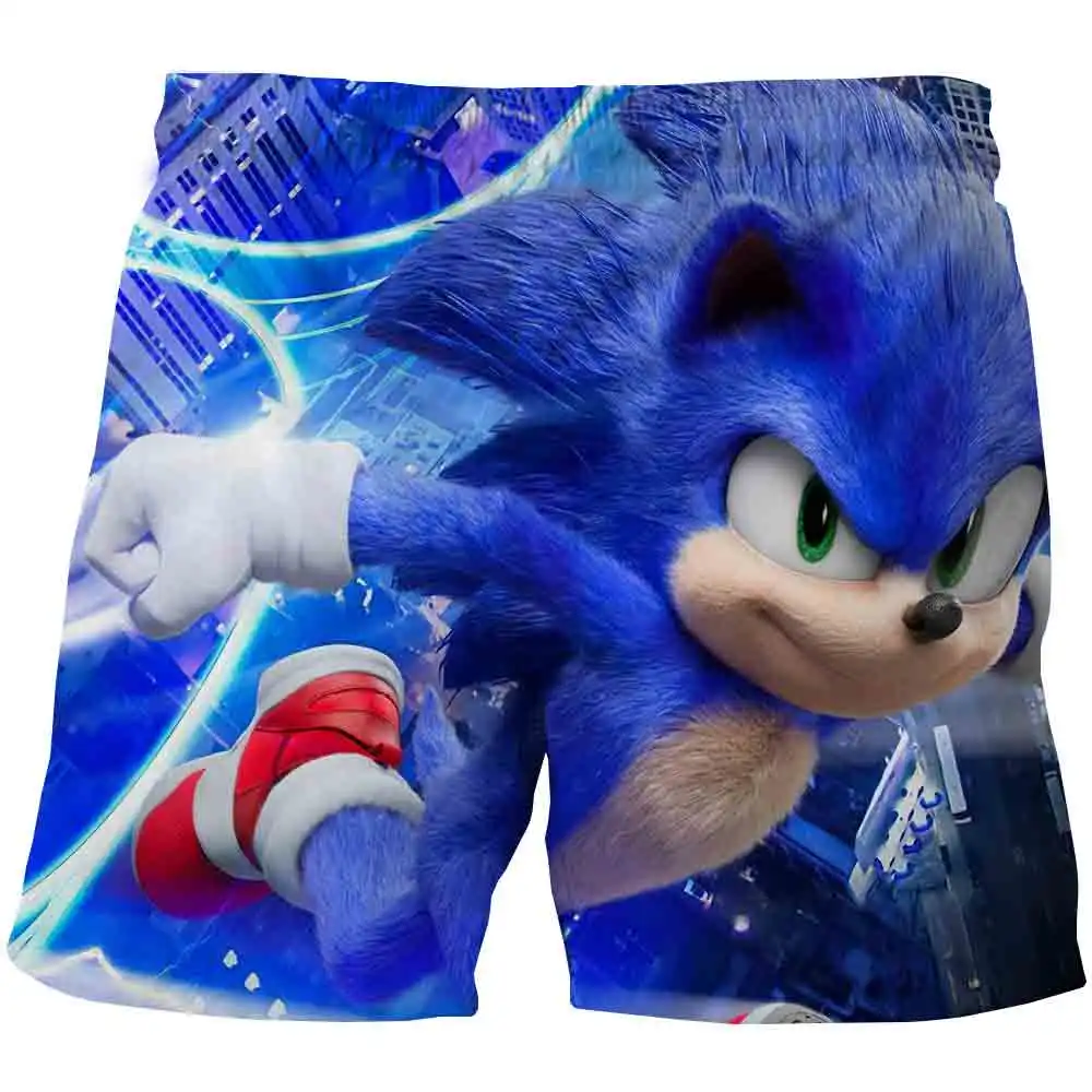 Letní Pláž plavat 3D Sonic the Hedgehog Mario Chlapci Šortky Pro Dítě chlapci kalhoty Anime dětské oblečení 4-14year pantalones Volné 5