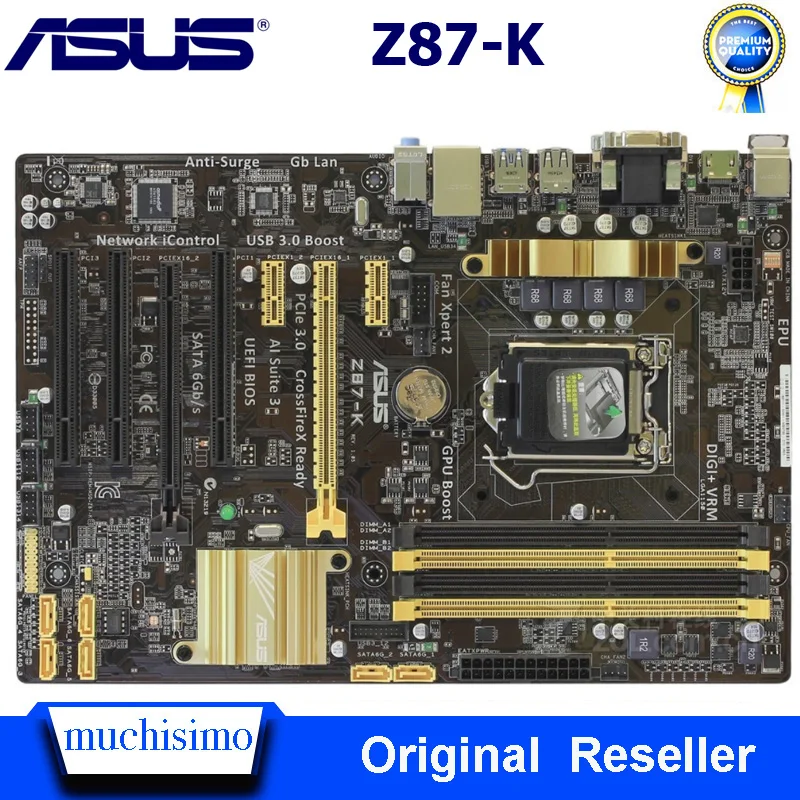 LGA 1150 DDR3 ASUS Z87-K Desktop základní Deska Intel Z87 Procesor Core i7/i5/i3 32GB PCI-E 3.0 USB3.0 Původní Použité Z87-K, základní Deska ATX 3