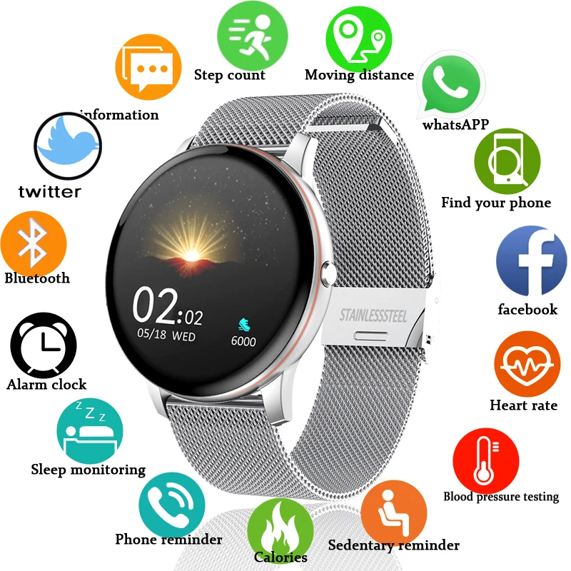 LIGE 2020 Nové Barevné Obrazovky Inteligentní Hodinky Ženy muži Multifunkční Sportovní Srdeční Frekvence, Krevní Tlak IP67 Vodotěsné Smartwatch 0