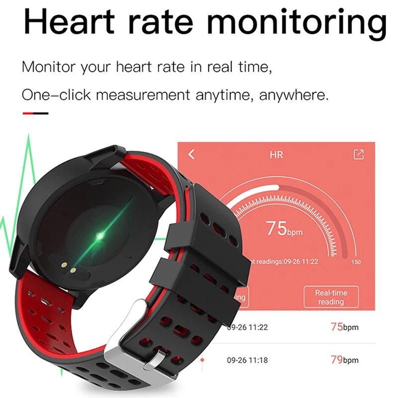 LIGE Chytrý náramek Srdeční frekvence monitoru Krokoměr, vzdálenost, kalorie Spotřeby digitálních elektronických sportovní hodinky Volání zprávy 1